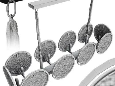 candela gold and glass chandelier 3D model