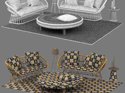 kettal cala 3 place sofa 3D model