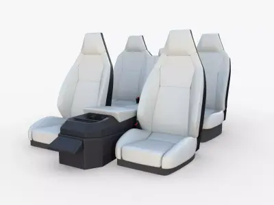 Tesla Cybertruck Seats White 3D model