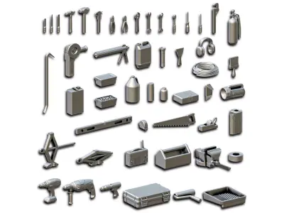 Garage Accessories Diorama Pack 3D print model