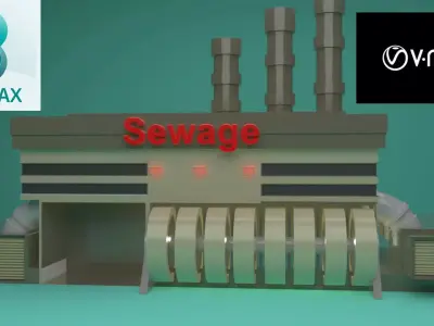 The Sewage Plant-Low Poly 3d model Low-poly 3D model