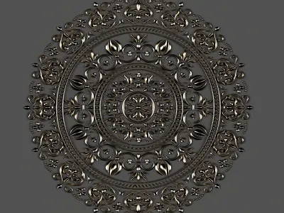 5 ornamental mandala Alpha and Brush 3D model