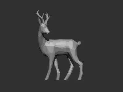 Deer Sculpture Low Poly 3D print model