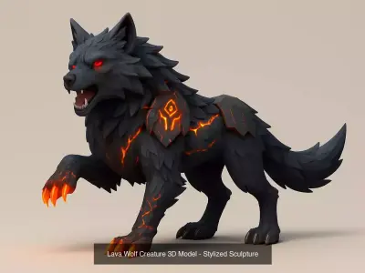 Mystical Wolf Guardians - Stylized 3D Sculpture Collection