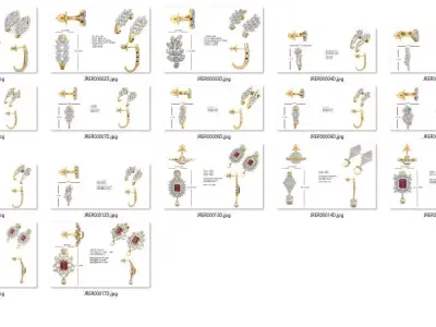 set of luxury earrings 3D print model