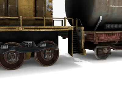 Train and Wagon Low-poly 3D model