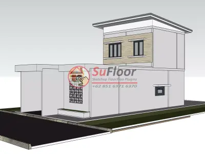 House 8x20m code 555 - Sketchup 3D model 3D model 3D model