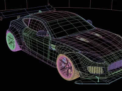 Modified Jaguar F-type sports car Low-poly 3D model