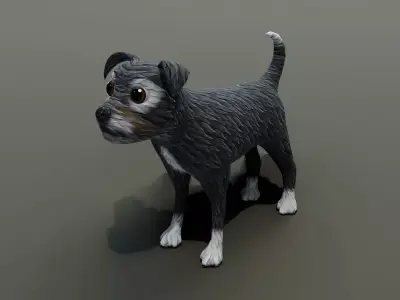 Cartoon Terrier Dog 3D Model Low-poly 3D model