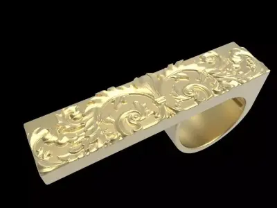 adjustable ring with engraving 3  3D print model