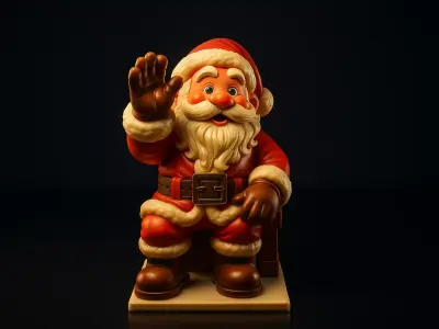 Santa Claus Waving Figurine Christmas Decoration  Holiday  3D print model