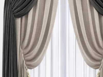 Set 80 Curtains 3D model