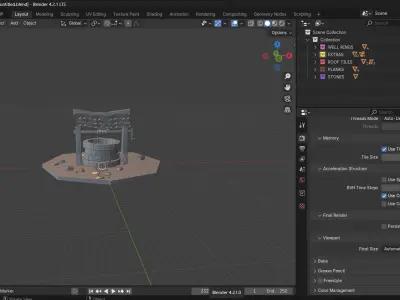 Low poly well model Free low-poly 3D model