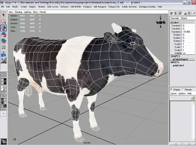 cow holstein Low-poly 3D model