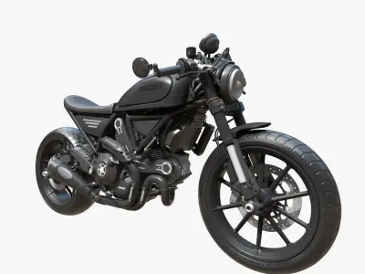 Ducati Bike Trails - Scrambler Bike - Custom Ducati Scrambler Low-poly 3D model