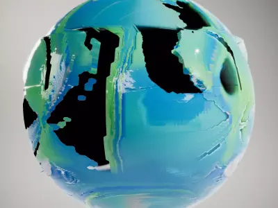 Glass Ornament Multicolor Swirl HQ PBR Textures Set Texture