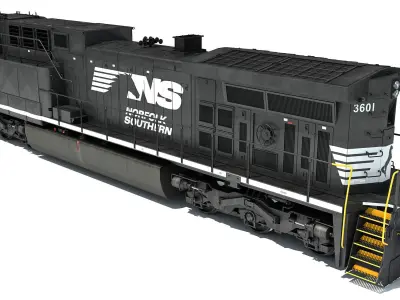 Norfolk Southern Locomotive Train 3D model