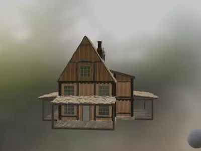 4K Quality AAA NEXT GEN game-ready models of town houses Low-poly 3D model