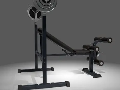 Lifting Bench Game Ready Low-poly 3D model