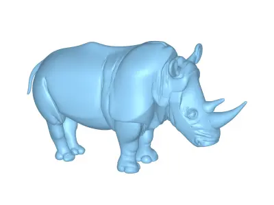 Rhinoceros 3D Printable Model STL OBJ 3D print model