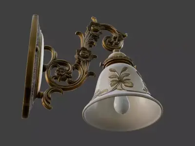 Victorian Floral Wall Lamp 3D Model 3D model