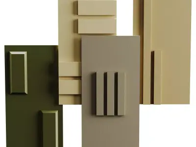 Helm set Low-poly 3D model