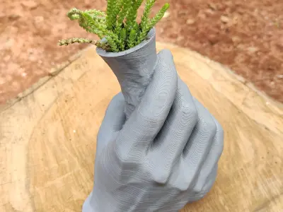 Vase and hand criative - plant vase 3D print model