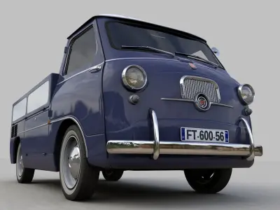 FIAT 600 MULTIPLA CORIASCO PICKUP 1956 3D model