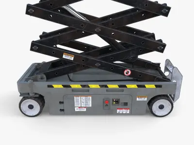 Animated Electric Scissor Lift v3 Low-poly 3D model