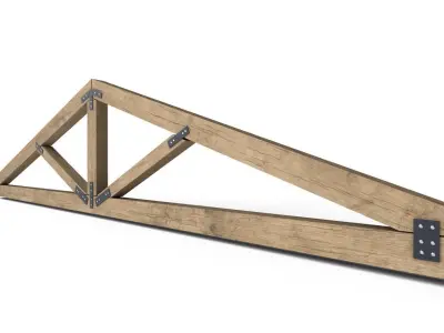 Wooden Roof Truss  02 Low-poly 3D model