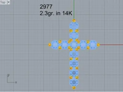Cross Diamond Pendant 2977 3D print model