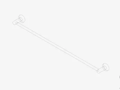 Towel Rail - Single - Luxury - Round - 800 - Round Plate Low-poly 3D model