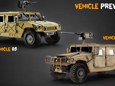 15 Game-Ready Military Vehicle and 4K Texture   Low-poly 3D model