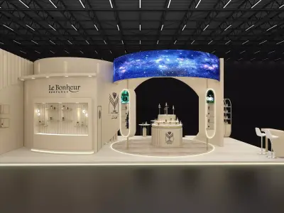 10x6 3 side open Exhibition Stand 3D model 3D model