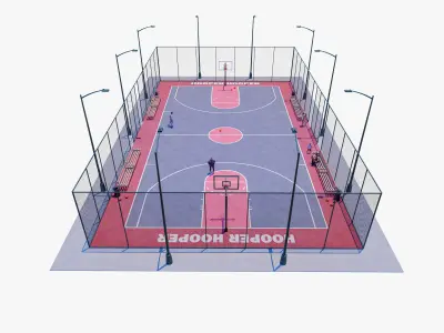 Basketball Court Low-poly 3D model shop