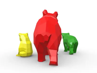 bear family 3D print model