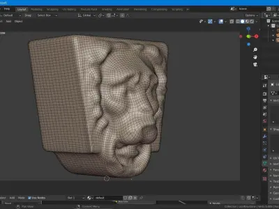 Lion Head Low-poly 3D model