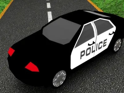 low poly police car Low-poly 3D model