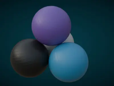 Exercise balls Low-poly 3D model