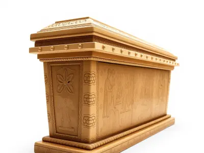 Ancient Egyptian Sarcophagus Sculpture model pack Low-poly 3D model