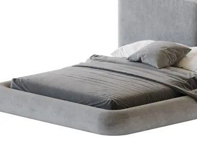 Cullen Suede Fabric Contemporary Minimalist 3D model