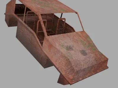 Rust Car post Car Low-poly car Free low-poly 3D model