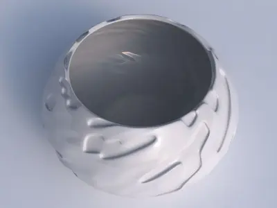 Bowl squeezed twisted with cavities smooth 3D print model