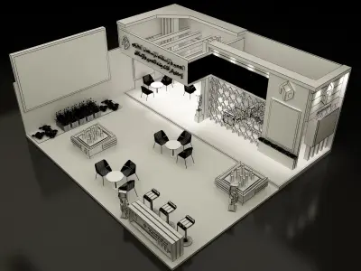 Booth Exhibition Stand a280 3D model
