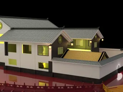 Chinese ancient courtyard  house   3D model