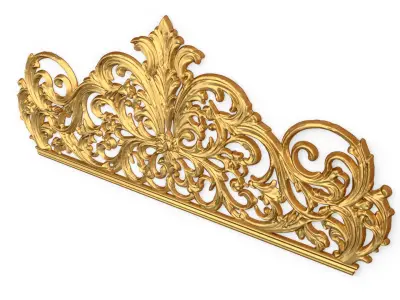 Classic Carved Bed 3D model 18 3D model