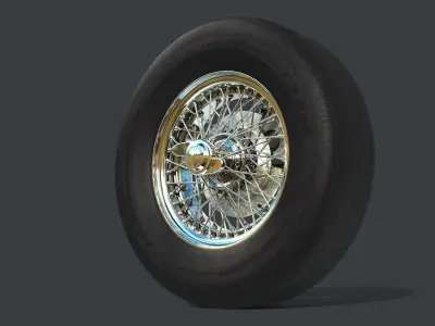 Austin Healey 300 MK3 Wheels Low-poly 3D model