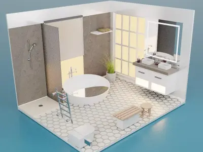 Batroom isometric 3D model