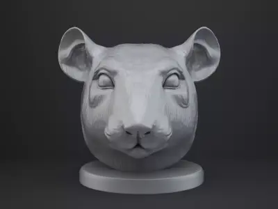 Rat Bust - Animal Figurine 3D print model