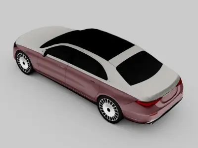 Mercedes Benz S Class Maybach Low-poly 3D model